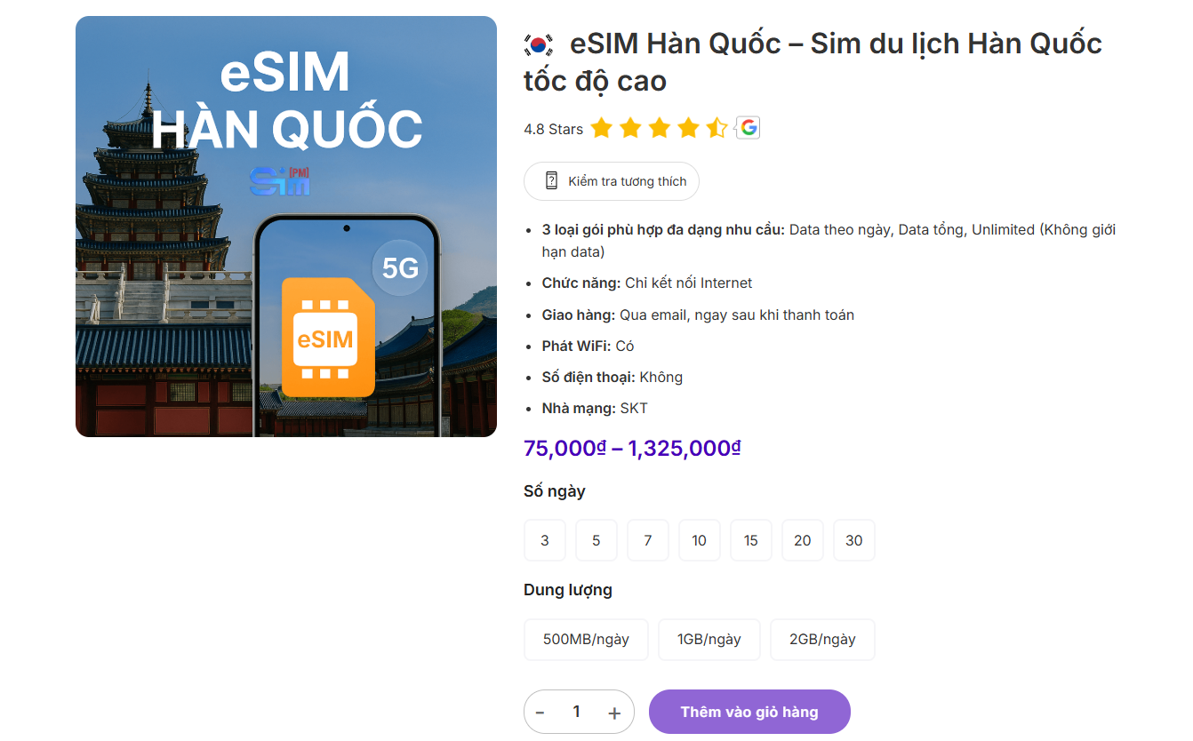 Nên dùng eSIM khi đi Seoul