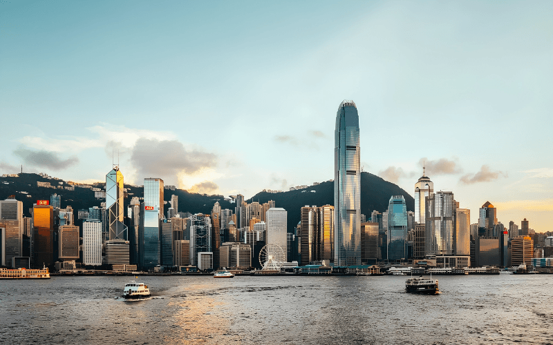 Toàn cảnh vịnh Victoria ở Hong Kong